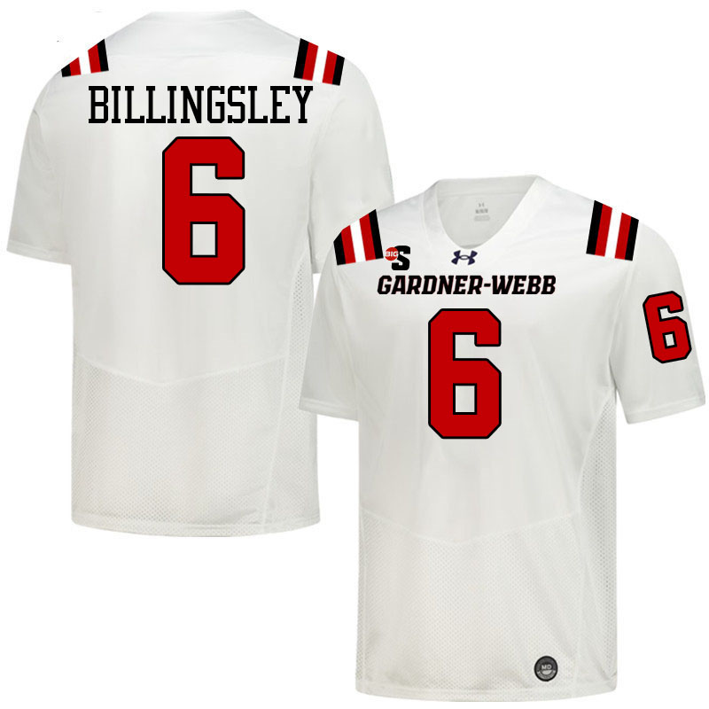Gardner-Webb Runnin' Bulldogs #6 Que Billingsley College Football Jerseys,Uniforms-White